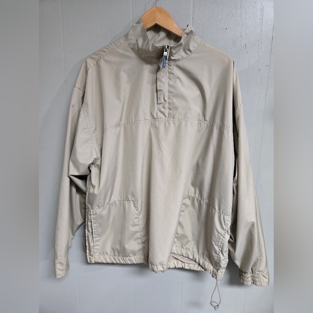 Jantzen Men's Beige Windbreaker Jacket Lined Lightweight.